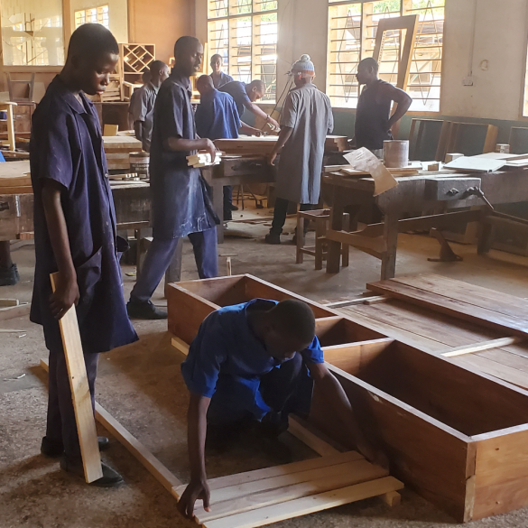 Young adults attending vocational training in Dar es Salaam.